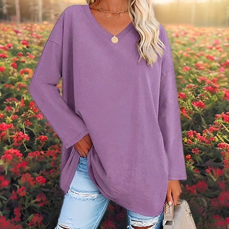 Women's Summer Sweater with V-Neck - Lucinda