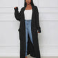 Theodora - Casual long cardigan with V-neck