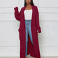 Theodora - Casual long cardigan with V-neck