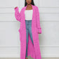 Theodora - Casual long cardigan with V-neck