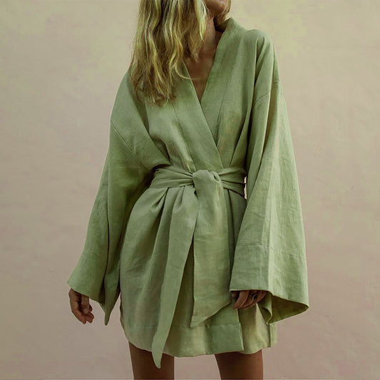 Green kimono dress