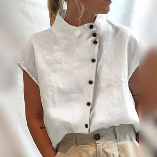 Evelyn - Blouse with diagonal buttons