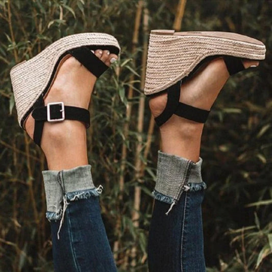 Danielle - Open Toe Sandals with Ankle Strap