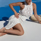 Caroline - Sleeveless long knitted dress with high slit
