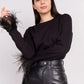 Carina | Women's feathered - long sleeve blouse