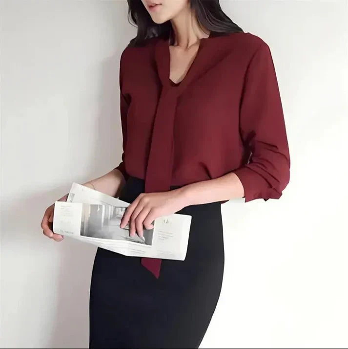 Klara | Bow Tie Blouse - Long Sleeve Women's Top