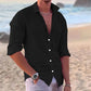 Shirt - Relaxed and Stylish - Airy Linen, Long Sleeves - Ideal for Summer