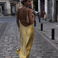 Adelaide - Elegant yellow midi dress