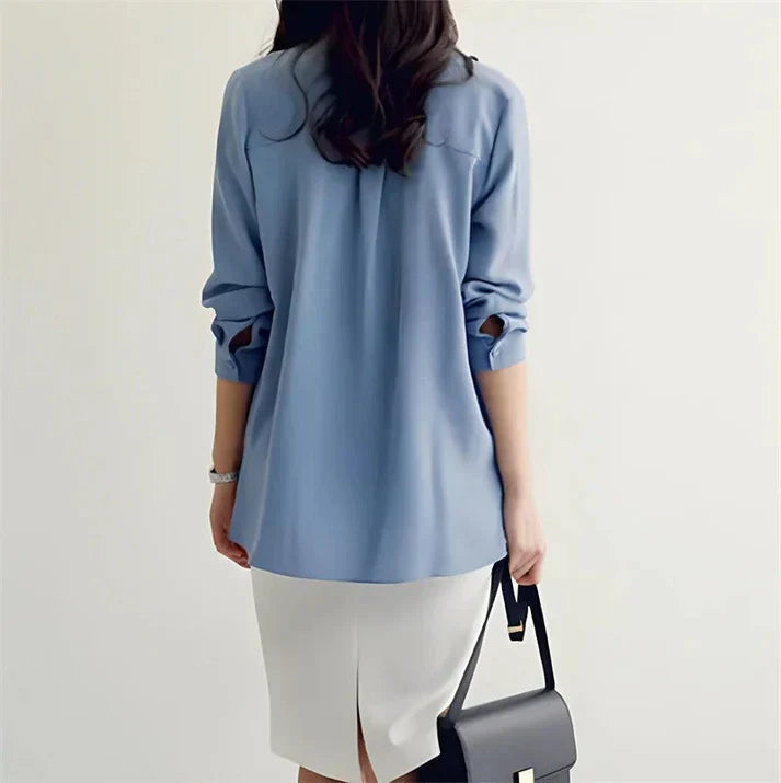 Klara | Bow Tie Blouse - Long Sleeve Women's Top