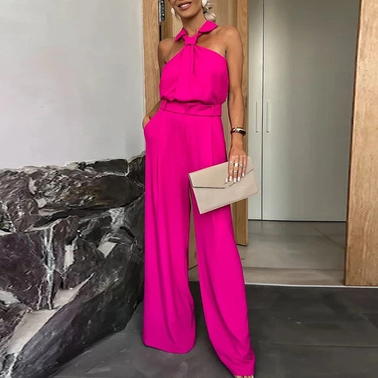 Patrishia - Hollow off-the-shoulder party jumpsuit