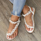 Maxine - Flat summer flower sandals