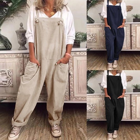Yseult - Overall Jumpsuit made from casually tied cotton and linen