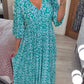 Frida Printed Dress with V-Neck