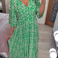 Frida Printed Dress with V-Neck