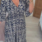Frida Printed Dress with V-Neck