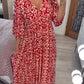 Frida Printed Dress with V-Neck