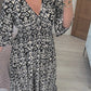 Frida Printed Dress with V-Neck