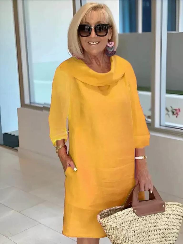 Heidi Dress with Folded Neckline