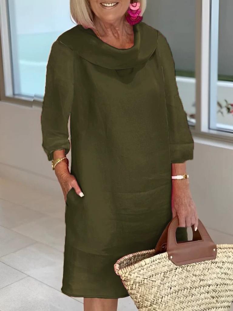 Heidi Dress with Folded Neckline