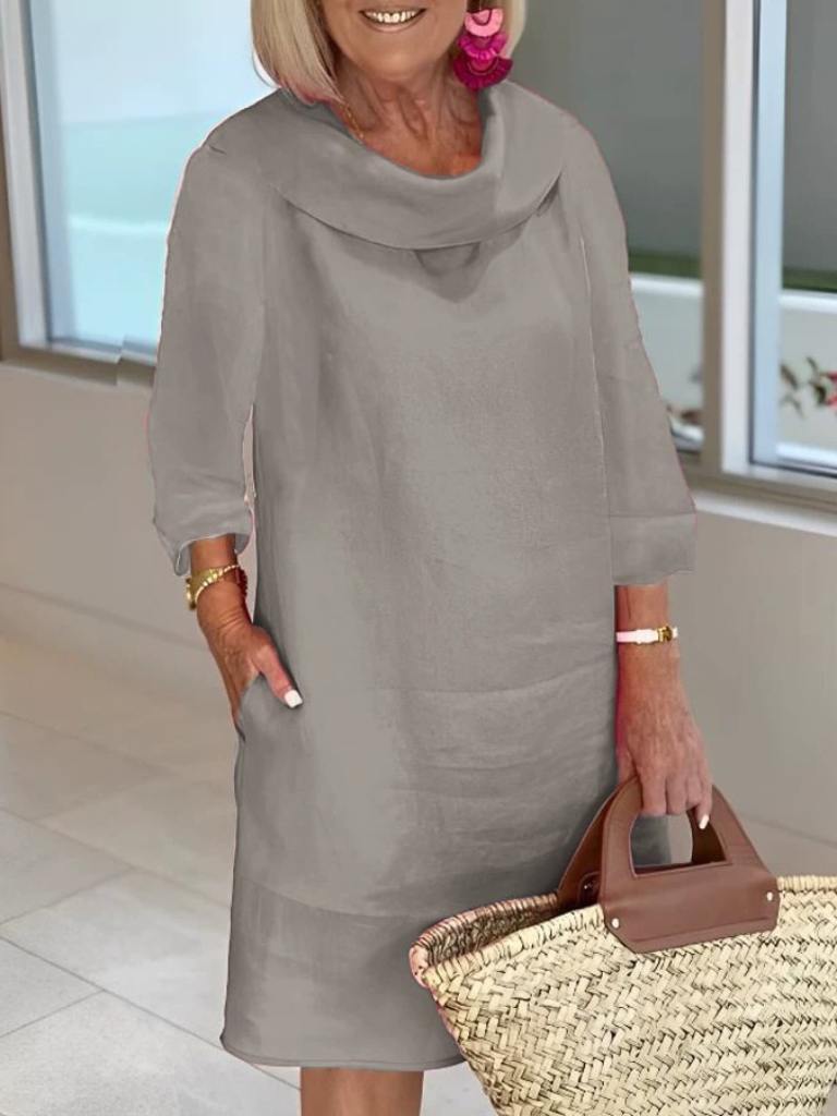 Heidi Dress with Folded Neckline