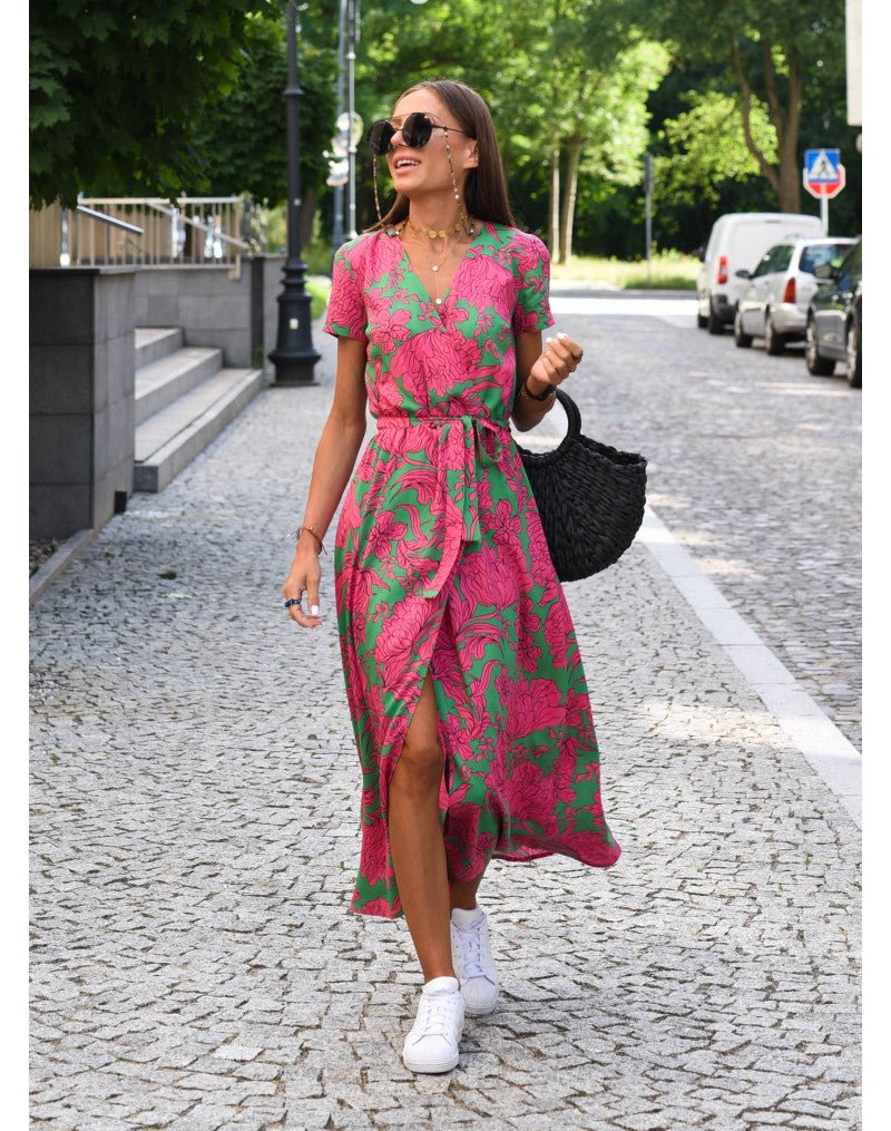 Linn Printed Wrap Dress