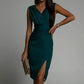 Samira pleated dress with slit