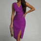 Samira pleated dress with slit
