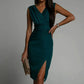 Samira pleated dress with slit