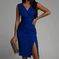 Samira pleated dress with slit