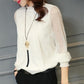Elegant Women's Chiffon Blouse with Ruffles & Transparent Sleeves – Elina