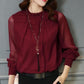 Elegant Women's Chiffon Blouse with Ruffles & Transparent Sleeves – Elina