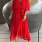 Monica - chiffon dress with V-neck, elegant and stylish