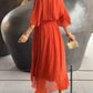 Monica - chiffon dress with V-neck, elegant and stylish
