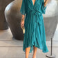 Monica - chiffon dress with V-neck, elegant and stylish