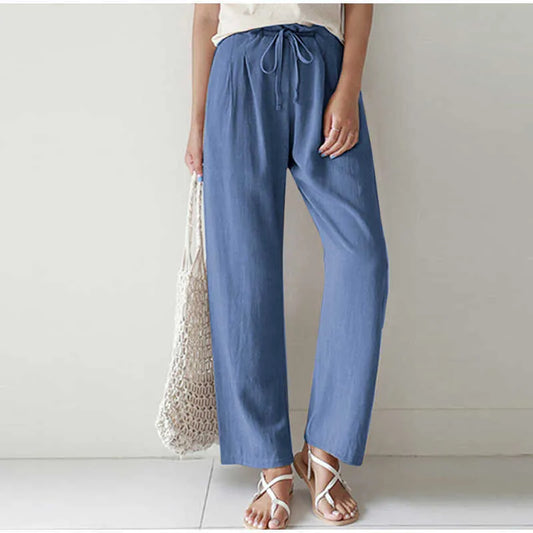 Gretel - Elasticated Waist Pleated Pocket for Wide Leg Trousers