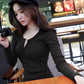Martha - Long sleeve slim shirt with button closure at the front