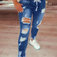 Emmeline - Fashion Slim Elastic Waist Ripped Jeans