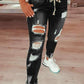 Emmeline - Fashion Slim Elastic Waist Ripped Jeans