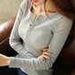 Martha - Long sleeve slim shirt with button closure at the front