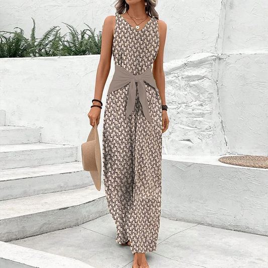 Sleeveless V-Neck Jumpsuit