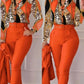 Edith - Women's Long Sleeve Set with V-Neck Trousers
