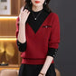 Margaret - Contrasting color half collar sweater for women