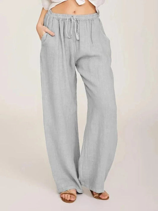 Bernice - Cotton-linen trousers