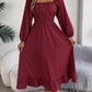 Alice - Long Sleeve Square Neck Dress with Ruffled Edge