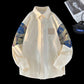 Richard - Embroidery Patchwork Bear Long Sleeve Shirt for Men