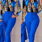 Edith - Women's Long Sleeve Set with V-Neck Trousers