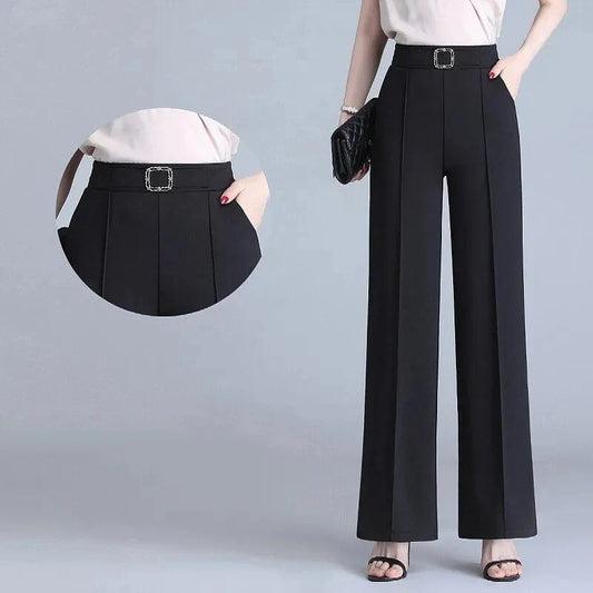 Georgia - Wide high waisted ice silk trousers