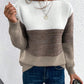 Clara - Elegant three-color patchwork sweater