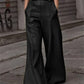 Eleanor - Wide pleated high waist leather pants