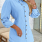 Lottie - Long Sleeve Shirt Dress with Turn-Down Collar and Button Closure